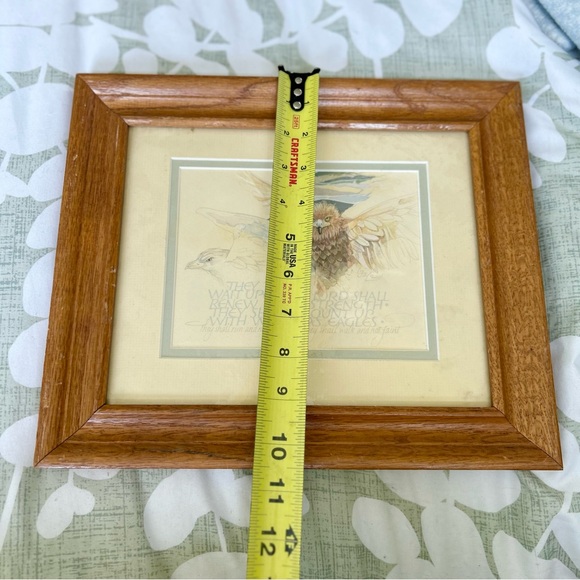 Faith Based Owl & Eagles Wood Framed Wall Hanging Home Decor Accent Art - Picture 4 of 5